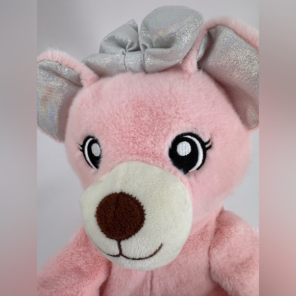 Adorable Plush Pink Teddy Backpack 14” New - Picture 4 of 7